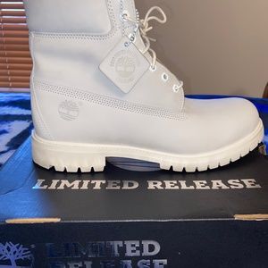 Men’s White Timberland Boots (12 M)